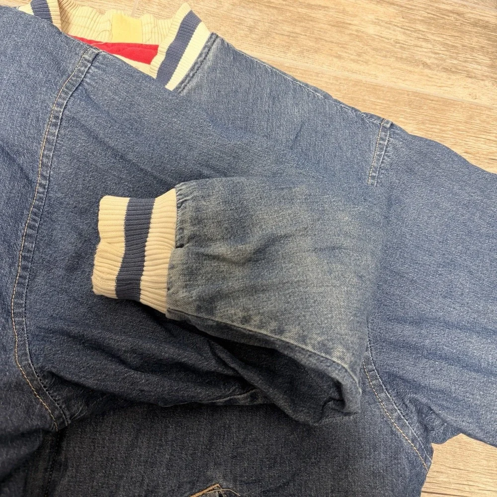 Vintage Super Rare Cococola Denim Bomber Jacket 100% Cotton‎